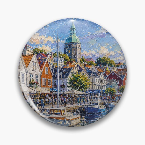 Item preview, Stavanger, Norway – a painting of a summer day in this beautiful Scandinavian city. designed and sold by GalleryKauffeld.