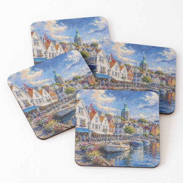 Item preview, Stavanger, Norway – a painting of a summer day in this beautiful Scandinavian city. designed and sold by GalleryKauffeld.