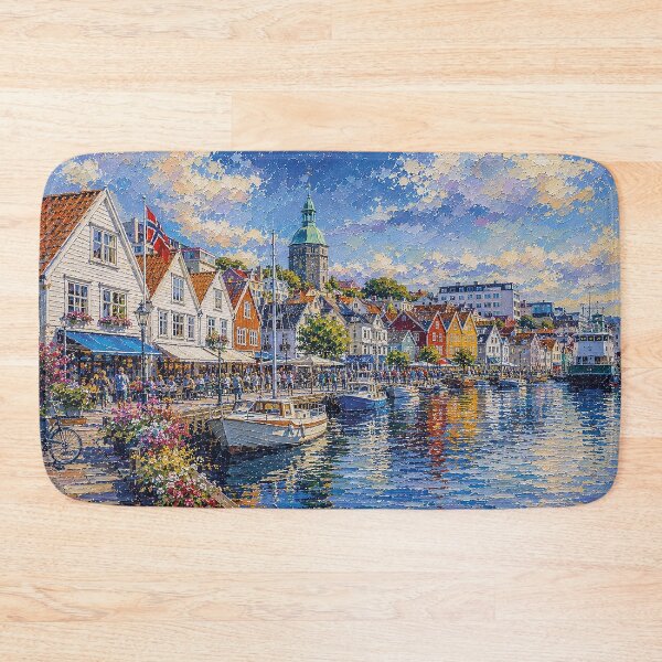 Item preview, Stavanger, Norway – a painting of a summer day in this beautiful Scandinavian city. designed and sold by GalleryKauffeld.