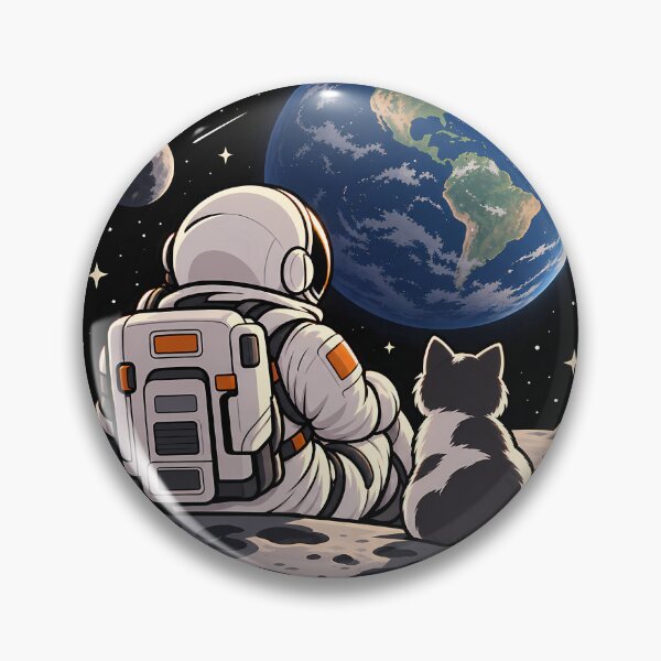 Item preview, Astronaut Cat Watching Earth Space Adventure Sticker designed and sold by GenZStickerHub1.