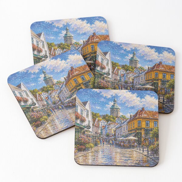 Item preview, A painting of Stavanger, Norway – A Beautiful city in Scandinavia. designed and sold by GalleryKauffeld.