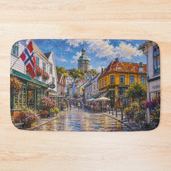 Item preview, A painting of Stavanger, Norway – A Beautiful city in Scandinavia. designed and sold by GalleryKauffeld.