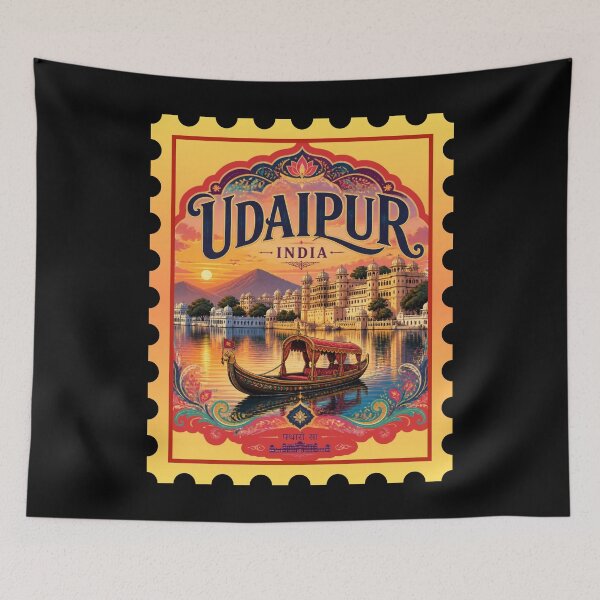 Item preview, Copy of  Udaipur Rajasthan India Travel Souvenir | City of Lakes Heritage Lake Pchola Graphicver 7 designed and sold by mndesignworx.