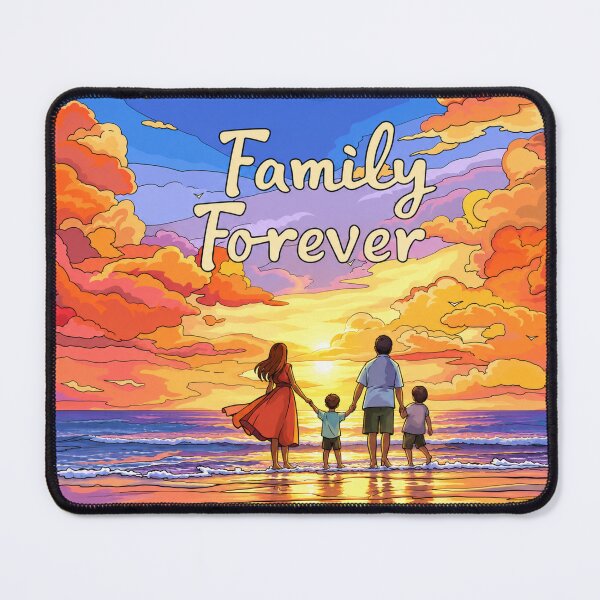 Item preview, Family Forever Sunset Beach | Loving Family Wall Art | Heartwarming Coastal Illustration designed and sold by GarnerSupplyCo.