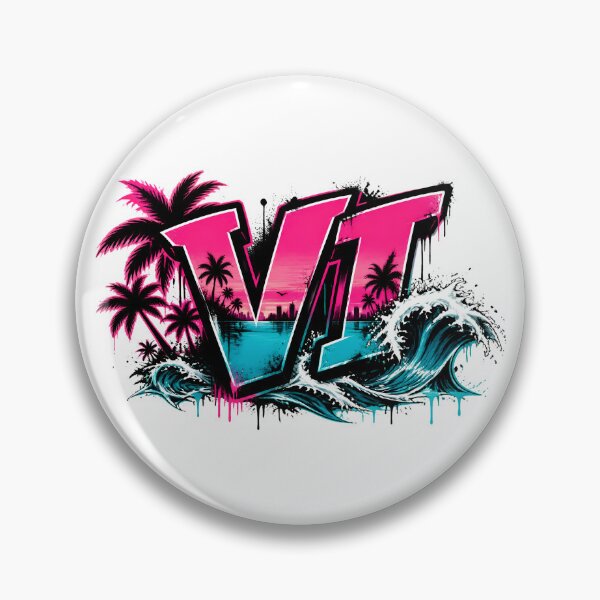 Item preview, Vice City VI Graffiti Neon Beach Waves - GTA 6 designed and sold by UrbaneVibeCo.