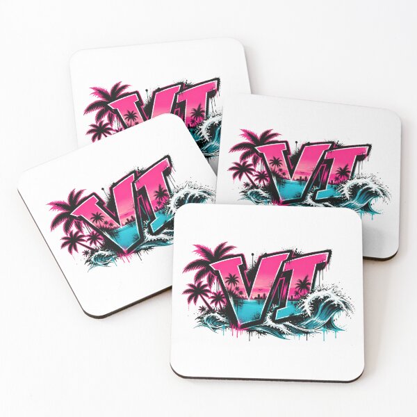 Item preview, Vice City VI Graffiti Neon Beach Waves - GTA 6 designed and sold by UrbaneVibeCo.