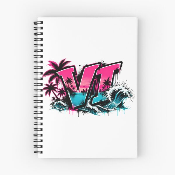 Item preview, Vice City VI Graffiti Neon Beach Waves - GTA 6 designed and sold by UrbaneVibeCo.