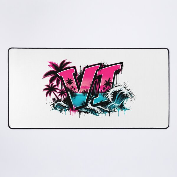 Item preview, Vice City VI Graffiti Neon Beach Waves - GTA 6 designed and sold by UrbaneVibeCo.
