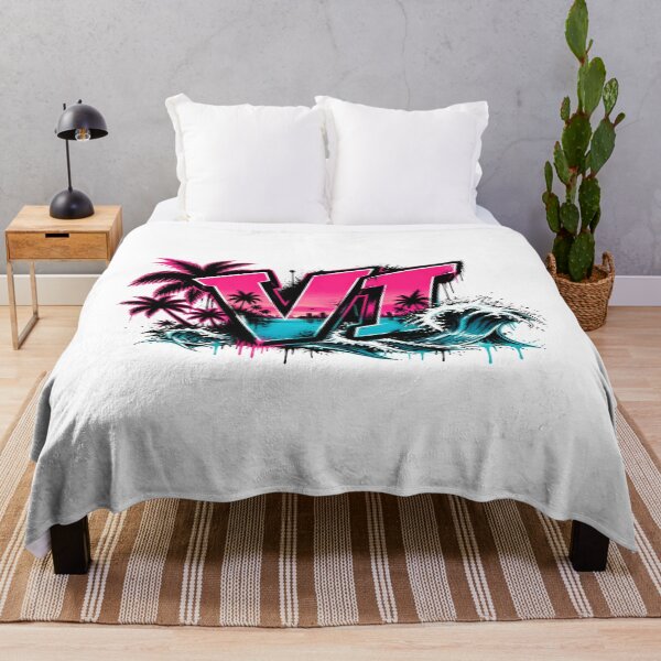 Item preview, Vice City VI Graffiti Neon Beach Waves - GTA 6 designed and sold by UrbaneVibeCo.