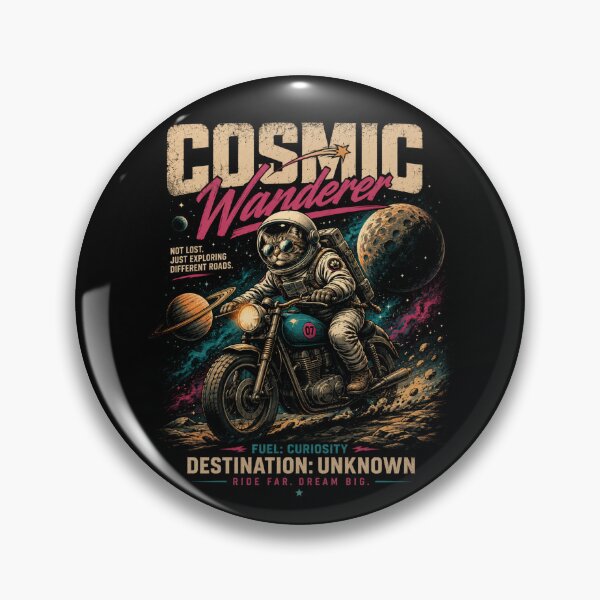 Item preview, Cosmic Wanderer – Astronaut Cat Motorcycle Adventure designed and sold by Dogandesighn.
