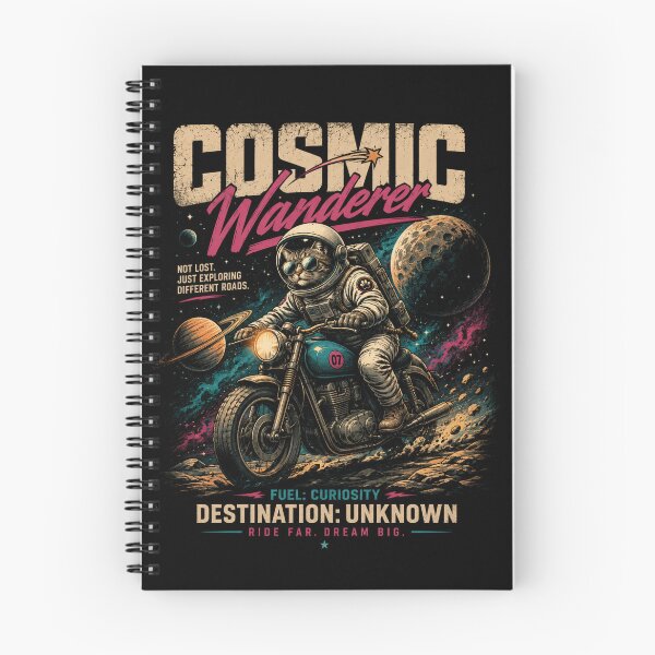 Item preview, Cosmic Wanderer – Astronaut Cat Motorcycle Adventure designed and sold by Dogandesighn.