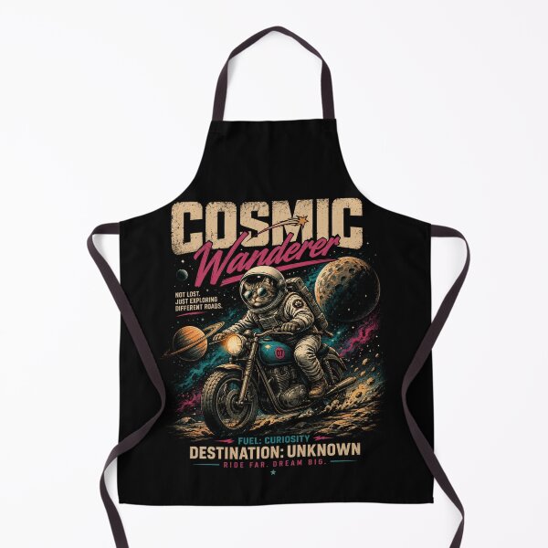 Item preview, Cosmic Wanderer – Astronaut Cat Motorcycle Adventure designed and sold by Dogandesighn.