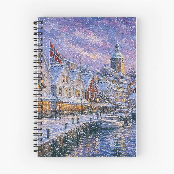 Item preview, Stavanger painting, Norway – a winter day in this beautiful Scandinavian city. designed and sold by GalleryKauffeld.