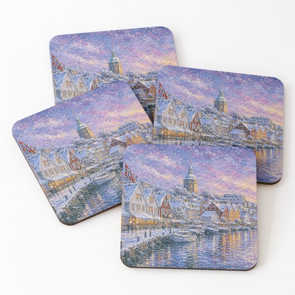 Item preview, Stavanger painting, Norway – a winter day in this beautiful Scandinavian city. designed and sold by GalleryKauffeld.