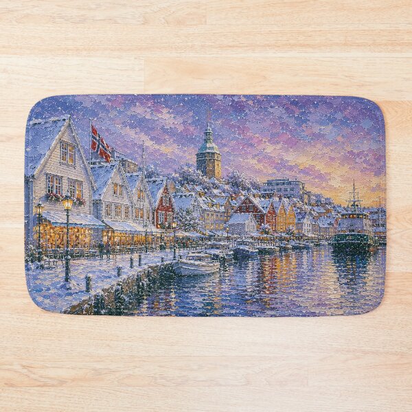 Item preview, Stavanger painting, Norway – a winter day in this beautiful Scandinavian city. designed and sold by GalleryKauffeld.