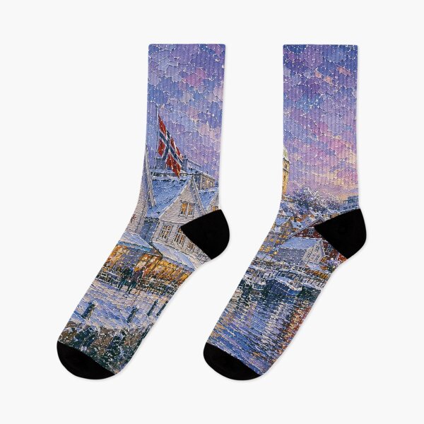 Item preview, Stavanger painting, Norway – a winter day in this beautiful Scandinavian city. designed and sold by GalleryKauffeld.