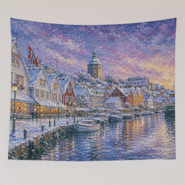 Item preview, Stavanger painting, Norway – a winter day in this beautiful Scandinavian city. designed and sold by GalleryKauffeld.