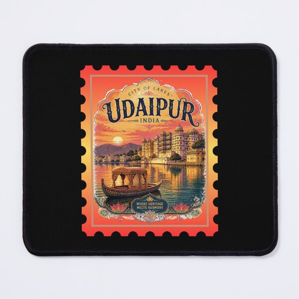 Item preview,  Udaipur Rajasthan India Travel Souvenir | City of Lakes Heritage Lake Pchola Graphicver 8 designed and sold by mndesignworx.