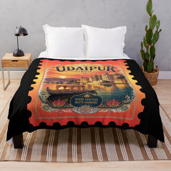 Item preview, Udaipur Rajasthan India Travel Souvenir | City of Lakes Heritage Lake Pchola Graphicver 8 designed and sold by mndesignworx.