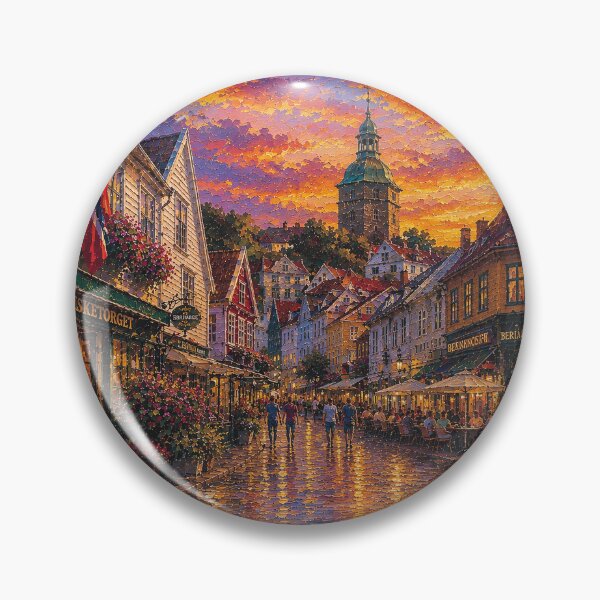 Item preview, Stavanger by night, Norway – a painting of a summer day in this beautiful Scandinavian city. designed and sold by GalleryKauffeld.