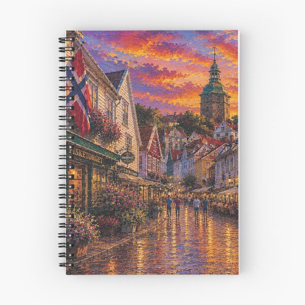 Item preview, Stavanger by night, Norway – a painting of a summer day in this beautiful Scandinavian city. designed and sold by GalleryKauffeld.