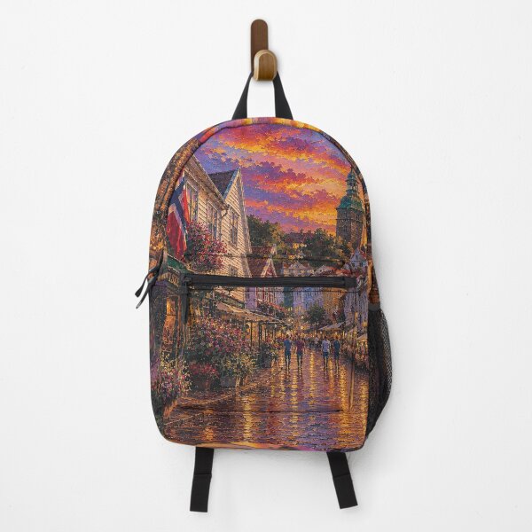 Item preview, Stavanger by night, Norway – a painting of a summer day in this beautiful Scandinavian city. designed and sold by GalleryKauffeld.