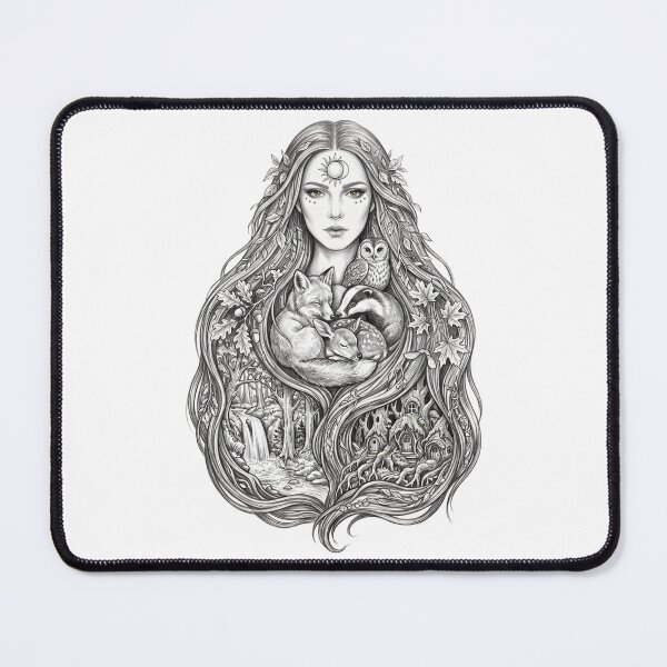 Item preview, Mystical Forest Goddess – Woodland Animals & Nature Fantasy Art designed and sold by Oddly Relatable.