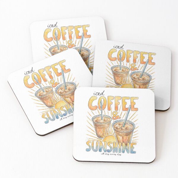 Item preview, Watercolor Iced Coffee & Sunshine T-Shirt | Summer Coffee Lover Gift | Cute Aesthetic Graphic Tee designed and sold by aladden.