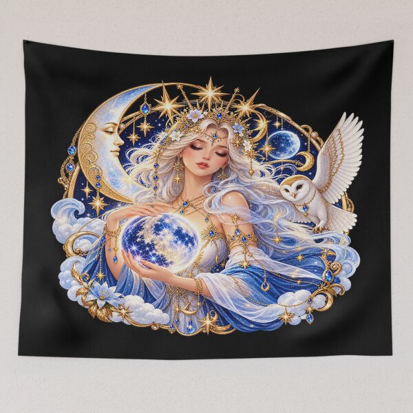 Item preview, Celestial Goddess – Moonlit Guardian of the Stars designed and sold by TroviTutto.