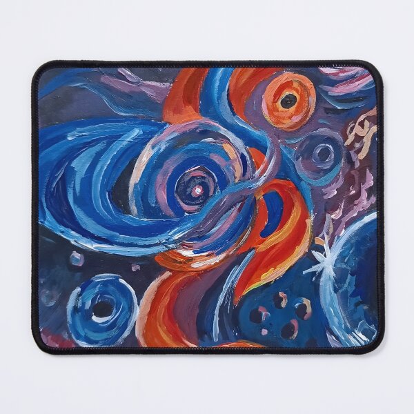 Item preview, Abstract Blue & Orange Ocean Wave Comforter and Shower Curtain – Vibrant Artistic Floral Design. designed and sold by fbtrisha.