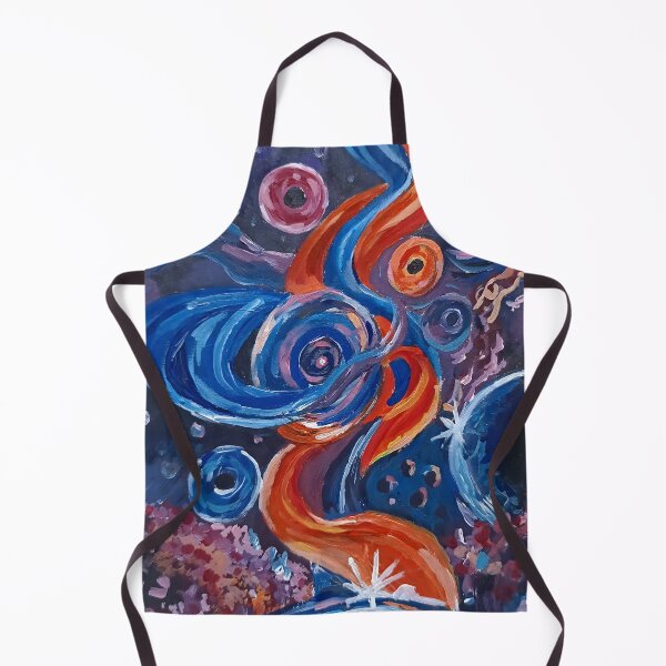 Item preview, Abstract Blue & Orange Ocean Wave Comforter and Shower Curtain – Vibrant Artistic Floral Design. designed and sold by fbtrisha.