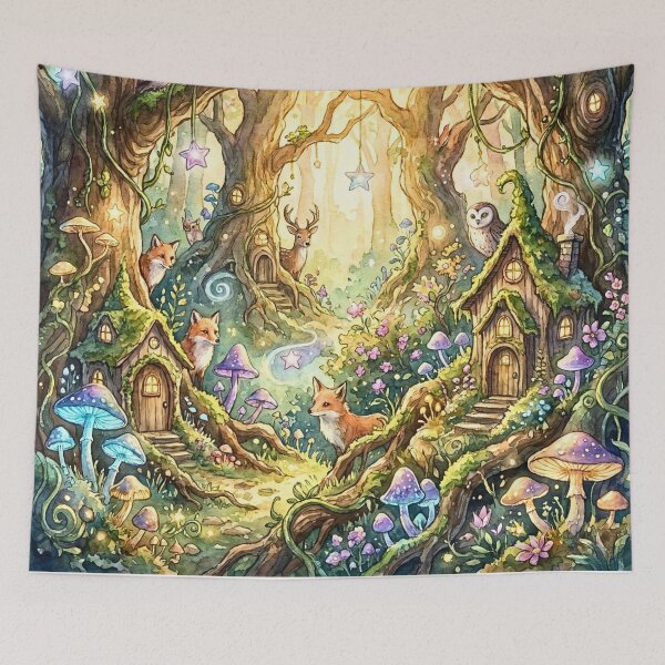 Item preview, Whimsical Enchanted Woodland Animal Village designed and sold by Storybook Botanica.