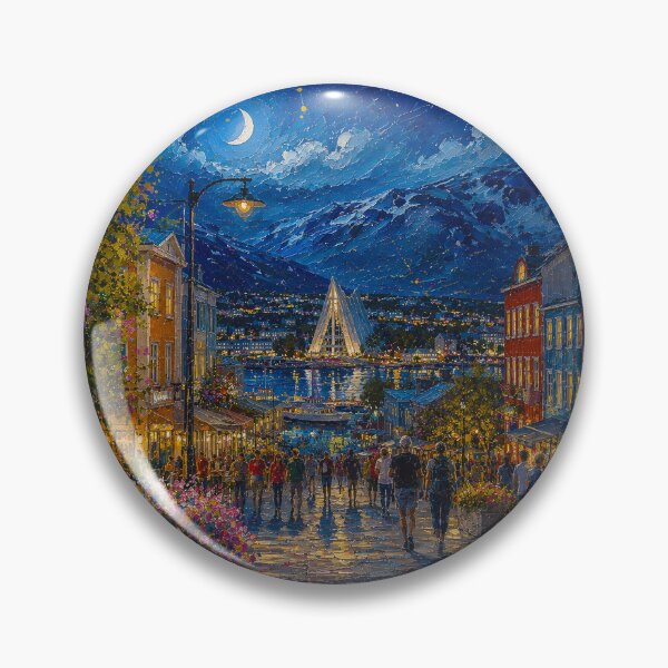 Item preview, Tromsø, Norway – a painting of a summer night in this beautiful Scandinavian city. designed and sold by GalleryKauffeld.