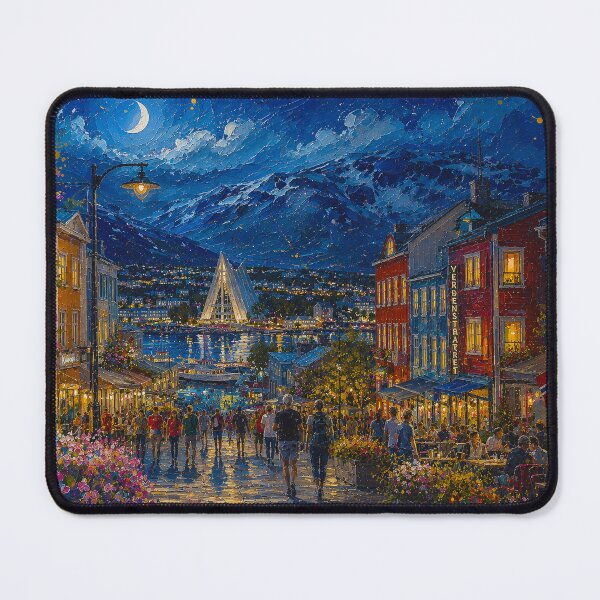 Item preview, Tromsø, Norway – a painting of a summer night in this beautiful Scandinavian city. designed and sold by GalleryKauffeld.