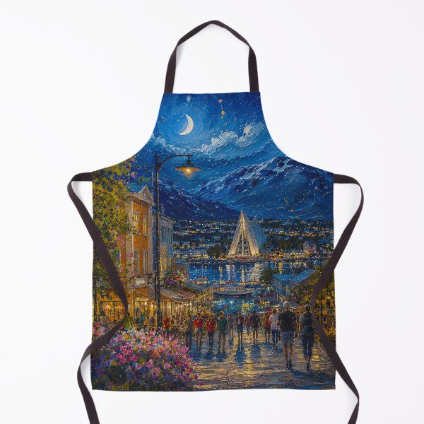 Item preview, Tromsø, Norway – a painting of a summer night in this beautiful Scandinavian city. designed and sold by GalleryKauffeld.