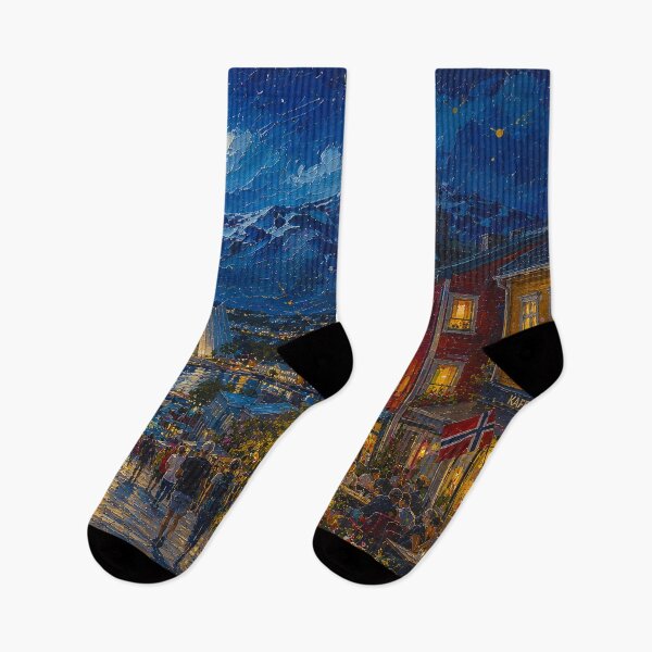 Item preview, Tromsø, Norway – a painting of a summer night in this beautiful Scandinavian city. designed and sold by GalleryKauffeld.