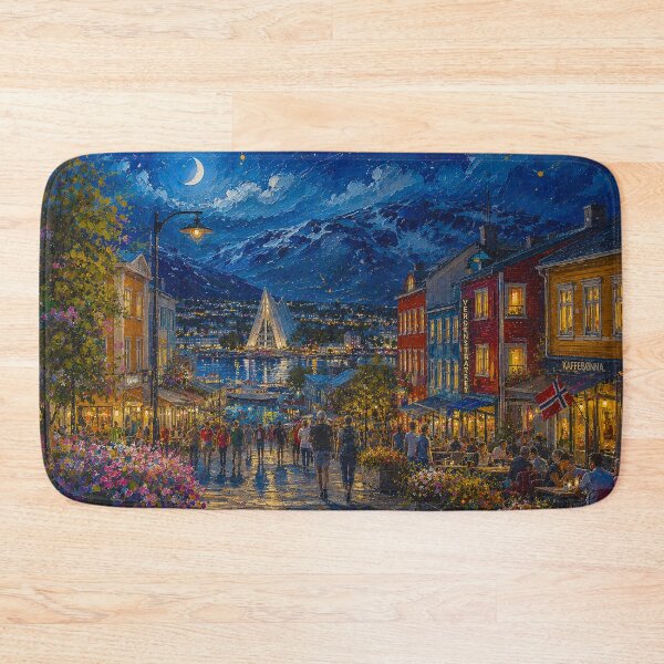 Item preview, Tromsø, Norway – a painting of a summer night in this beautiful Scandinavian city. designed and sold by GalleryKauffeld.