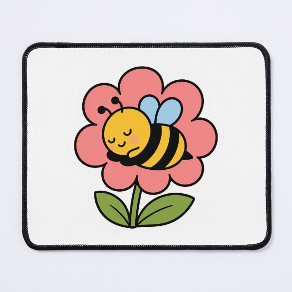 Item preview, Cute Sleeping Kawaii Bee on Pink Flower designed and sold by Vision Crafted.
