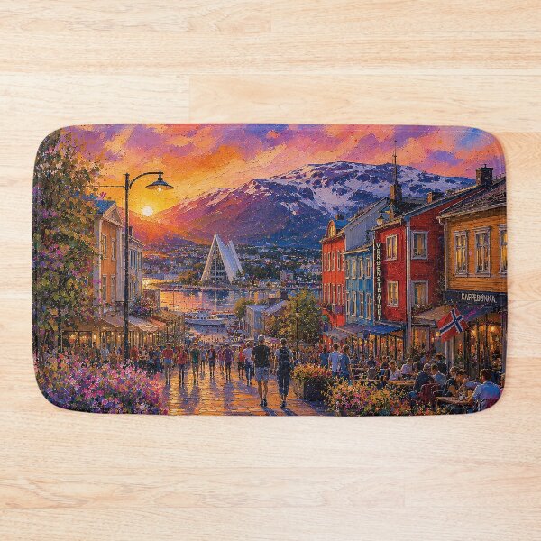 Item preview, A painting of Tromsø, Norway – A Beautiful city in Scandinavia. designed and sold by GalleryKauffeld.