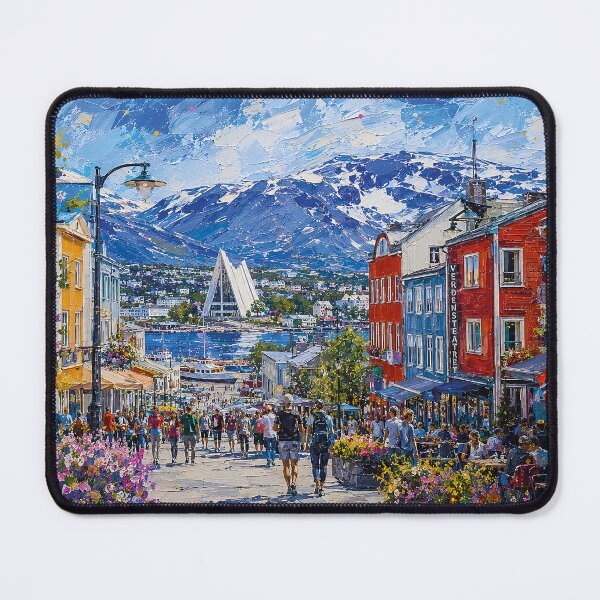 Item preview, Tromsø, Norway – a painting of a summer day in this beautiful Scandinavian city. designed and sold by GalleryKauffeld.