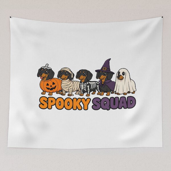Item preview, Spooky Dachshund Halloween Costume Doxie Squad designed and sold by chattsuede.