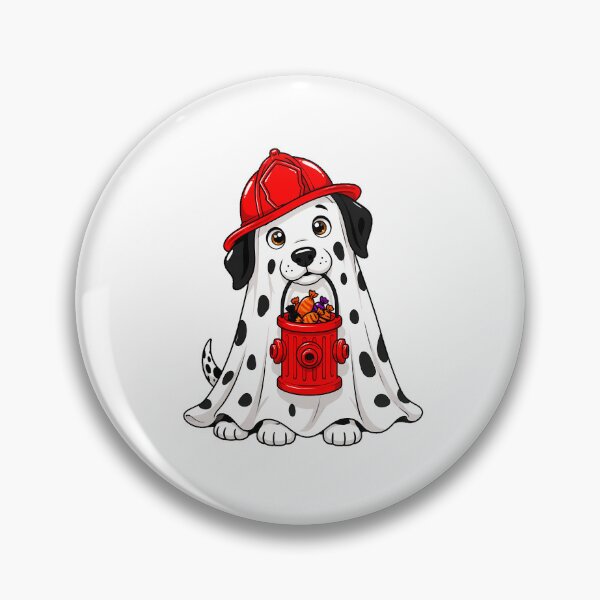 Item preview, Firefighter Dalmatian Ghost Puppy Halloween Trick Or Treat designed and sold by chattsuede.