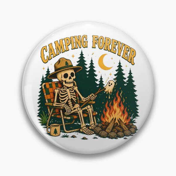 Item preview, Spooky Campfire Skeleton Outdoor Ranger Camping designed and sold by chattsuede.