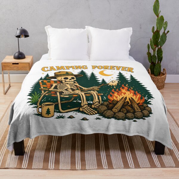 Item preview, Spooky Campfire Skeleton Outdoor Ranger Camping designed and sold by chattsuede.