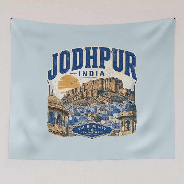Item preview,  Jodhpur Rajasthan India Travel T-Shirt – Blue City, Mehrangarh Fort & Rajasthan Heritage Gift ver 1 designed and sold by mndesignworx.