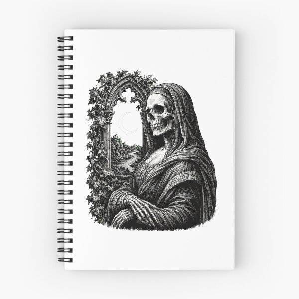 Item preview, Gothic Skeleton Mona Lisa Dark Academia Macabre Portrait designed and sold by chattsuede.