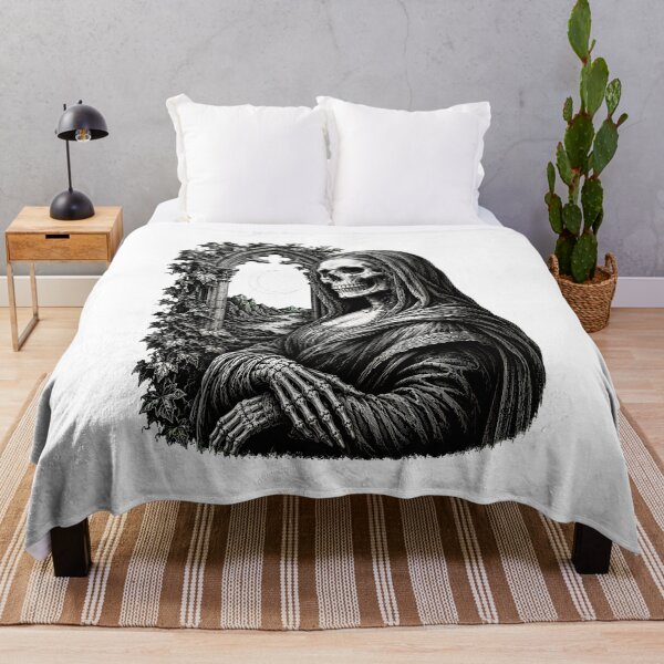 Item preview, Gothic Skeleton Mona Lisa Dark Academia Macabre Portrait designed and sold by chattsuede.