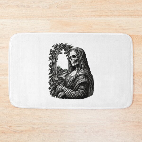 Item preview, Gothic Skeleton Mona Lisa Dark Academia Macabre Portrait designed and sold by chattsuede.