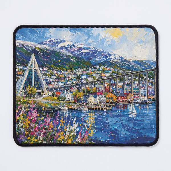 Item preview, A painting of Tromsø, Norway – A Beautiful city in Scandinavia. designed and sold by GalleryKauffeld.