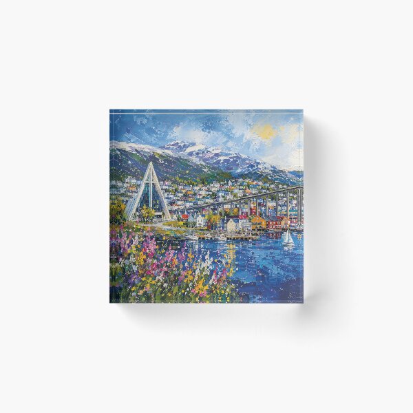 Item preview, A painting of Tromsø, Norway – A Beautiful city in Scandinavia. designed and sold by GalleryKauffeld.